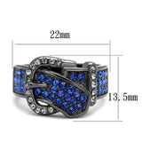 TK2995 - IP Light Black (IP Gun) Stainless Steel Ring with Top Grade Crystal in Multi Color - Alamode - Flyclothing LLC