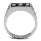 TK3009 - High polished (no plating) Stainless Steel Ring with Epoxy in Jet - Alamode - Flyclothing LLC
