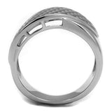 TK3010 - High polished (no plating) Stainless Steel Ring with Epoxy in Jet - Alamode - Flyclothing LLC