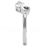 TK3022 - High polished (no plating) Stainless Steel Ring with AAA Grade CZ in Clear - Alamode - Flyclothing LLC
