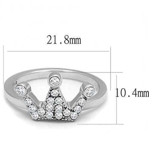 TK3024 - High polished (no plating) Stainless Steel Ring with AAA Grade CZ in Clear - Alamode - Flyclothing LLC