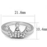 TK3024 - High polished (no plating) Stainless Steel Ring with AAA Grade CZ in Clear - Alamode - Flyclothing LLC