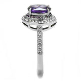 TK3032 - High polished (no plating) Stainless Steel Ring with AAA Grade CZ in Amethyst - Alamode - Flyclothing LLC