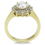 TK3035 - IP Gold(Ion Plating) Stainless Steel Ring with AAA Grade CZ in Clear - Alamode - Flyclothing LLC