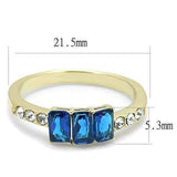 TK3037 - IP Gold(Ion Plating) Stainless Steel Ring with Synthetic Synthetic Glass in Montana - Alamode - Flyclothing LLC