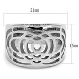 TK3039 - High polished (no plating) Stainless Steel Ring with No Stone - Alamode - Flyclothing LLC