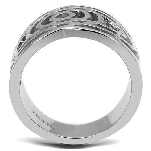 TK3039 - High polished (no plating) Stainless Steel Ring with No Stone - Alamode - Flyclothing LLC
