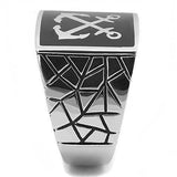 TK3041 - High polished (no plating) Stainless Steel Ring with Epoxy in Jet - Alamode - Flyclothing LLC