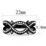 TK3047 - IP Black(Ion Plating) Stainless Steel Ring with AAA Grade CZ in Amethyst - Alamode - Flyclothing LLC