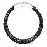 TK3053 - Two-Tone IP Black (Ion Plating) Stainless Steel Ring with Top Grade Crystal in Clear - Alamode - Flyclothing LLC