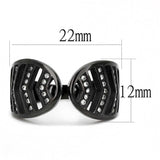 TK3056 - IP Black(Ion Plating) Stainless Steel Ring with Top Grade Crystal in Clear - Alamode - Flyclothing LLC
