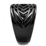 TK3060 - IP Black(Ion Plating) Stainless Steel Ring with No Stone - Alamode - Flyclothing LLC