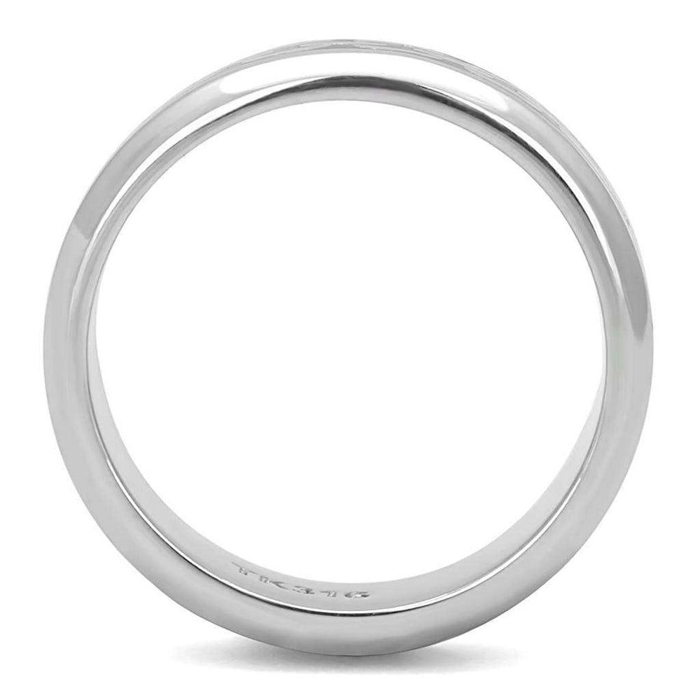 TK3061 - High polished (no plating) Stainless Steel Ring with Epoxy in Jet - Alamode - Flyclothing LLC