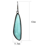 TK3072 - IP Light Black (IP Gun) Stainless Steel Earrings with Semi-Precious Amazon Stone in Emerald - Alamode - Flyclothing LLC