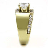 TK3078 - IP Gold(Ion Plating) Stainless Steel Ring with AAA Grade CZ in Clear - Alamode - Flyclothing LLC