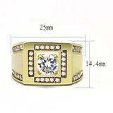 TK3079 - IP Gold(Ion Plating) Stainless Steel Ring with AAA Grade CZ in Clear - Alamode - Flyclothing LLC