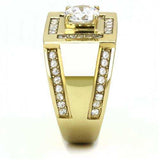 TK3079 - IP Gold(Ion Plating) Stainless Steel Ring with AAA Grade CZ in Clear - Alamode - Flyclothing LLC