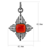 TK3080 - IP Light Black (IP Gun) Stainless Steel Earrings with Synthetic Synthetic Glass in Orange - Alamode - Flyclothing LLC