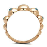 TK3088 - IP Rose Gold(Ion Plating) Stainless Steel Ring with AAA Grade CZ in Sea Blue - Alamode - Flyclothing LLC