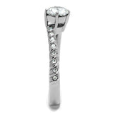 TK3094 - High polished (no plating) Stainless Steel Ring with AAA Grade CZ in Clear - Alamode - Flyclothing LLC