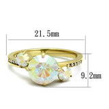 TK3095 - IP Gold(Ion Plating) Stainless Steel Ring with Top Grade Crystal in Multi Color - Alamode - Flyclothing LLC