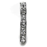 TK3106 - High polished (no plating) Stainless Steel Ring with Top Grade Crystal in Clear - Alamode - Flyclothing LLC