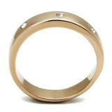 TK3107 - IP Rose Gold(Ion Plating) Stainless Steel Ring with Top Grade Crystal in Clear - Alamode - Flyclothing LLC