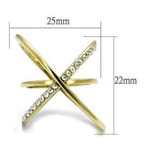 TK3109 - IP Gold(Ion Plating) Stainless Steel Ring with AAA Grade CZ in Clear - Alamode - Flyclothing LLC