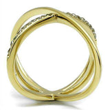 TK3109 - IP Gold(Ion Plating) Stainless Steel Ring with AAA Grade CZ in Clear - Alamode - Flyclothing LLC