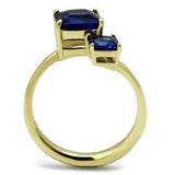 TK3110 - IP Gold(Ion Plating) Stainless Steel Ring with Synthetic Synthetic Glass in Montana - Alamode - Flyclothing LLC