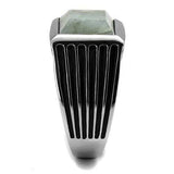 TK3113 - High polished (no plating) Stainless Steel Ring with Synthetic Twinkling in Gray - Alamode - Flyclothing LLC