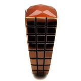 TK3114 - IP Coffee light Stainless Steel Ring with Semi-Precious Cat Eye in Orange - Alamode - Flyclothing LLC