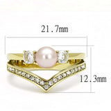 TK3126 - IP Gold(Ion Plating) Stainless Steel Ring with Synthetic Pearl in Rose - Alamode - Flyclothing LLC
