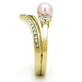 TK3126 - IP Gold(Ion Plating) Stainless Steel Ring with Synthetic Pearl in Rose - Alamode - Flyclothing LLC