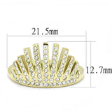 TK3128 - IP Gold(Ion Plating) Stainless Steel Ring with Top Grade Crystal in Clear - Alamode - Flyclothing LLC