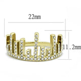 TK3129 - IP Gold(Ion Plating) Stainless Steel Ring with Top Grade Crystal in Clear - Alamode - Flyclothing LLC