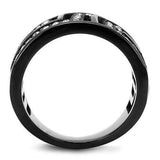 TK3134 - IP Light Black (IP Gun) Stainless Steel Ring with Top Grade Crystal in Clear - Alamode - Flyclothing LLC