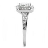 TK3137 - High polished (no plating) Stainless Steel Ring with AAA Grade CZ in Clear - Alamode - Flyclothing LLC