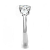 TK3138 - High polished (no plating) Stainless Steel Ring with AAA Grade CZ in Clear - Alamode - Flyclothing LLC