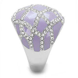 TK3143 - High polished (no plating) Stainless Steel Ring with Top Grade Crystal in Clear - Alamode - Flyclothing LLC