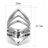 TK3144 - High polished (no plating) Stainless Steel Ring with No Stone - Alamode - Flyclothing LLC