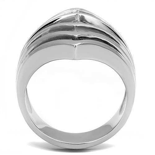 TK3144 - High polished (no plating) Stainless Steel Ring with No Stone - Alamode - Flyclothing LLC