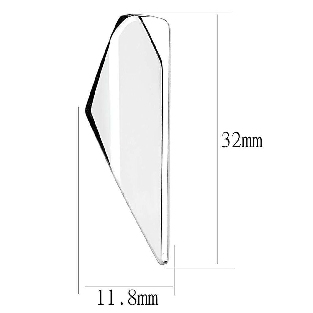 TK3160 - Rhodium Stainless Steel Earrings with No Stone - Alamode - Flyclothing LLC