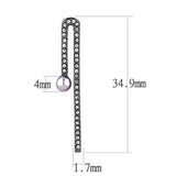 TK3161 - IP Light Black (IP Gun) Stainless Steel Earrings with Synthetic Pearl in Light Amethyst - Alamode - Flyclothing LLC