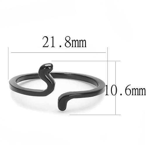 TK3164 - IP Black(Ion Plating) Stainless Steel Ring with No Stone - Alamode - Flyclothing LLC