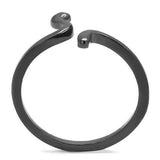TK3164 - IP Black(Ion Plating) Stainless Steel Ring with No Stone - Alamode - Flyclothing LLC