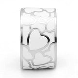 TK3172 - High polished (no plating) Stainless Steel Ring with Epoxy in White - Alamode - Flyclothing LLC