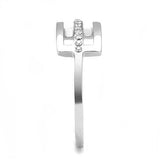TK3177 - High polished (no plating) Stainless Steel Ring with AAA Grade CZ in Clear - Alamode - Flyclothing LLC