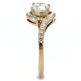 TK3178 - IP Rose Gold(Ion Plating) Stainless Steel Ring with AAA Grade CZ in Clear - Alamode - Flyclothing LLC