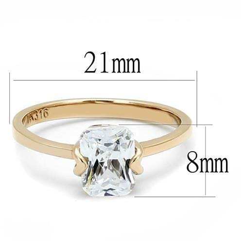 TK3179 - IP Rose Gold(Ion Plating) Stainless Steel Ring with AAA Grade CZ in Clear - Alamode - Flyclothing LLC